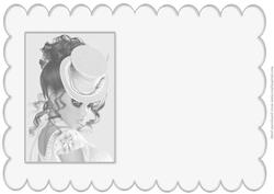 Vintage Lady Portrait Scallop Insert (black & White)