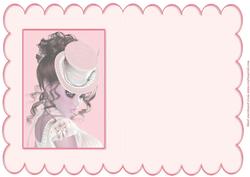 Vintage Lady Portrait Scallop Insert (pink)