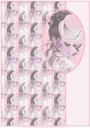 A4 Vintage Lady Card Front (pink)