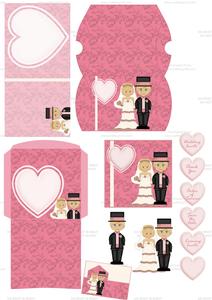 Cute Cartoon Wedding Stationary Kit