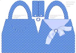 Blue Texture Effect Handbag Shaped Card