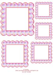 Pink Scallop Edged Pastel Water Colour Frames