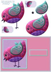 Paisley Bird on Pink Card Front