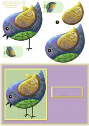 Paisley Bird on Lilac Card Front