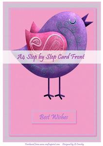 A4 Paisley Bird Card Front with Step by Step