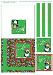 Joy Penguin and Presents Square Card