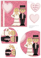 Cute Cartoon Wedding Rounded Side Stacker