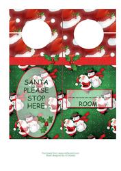 Santa and Snowman Door Hanger
