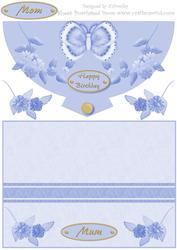 Butterfly and Flower Fancy Envelope Card (mum/mom) 1