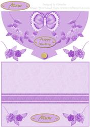 Butterfly and Flower Fancy Envelope Card (mum/mom) 2