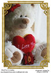 I Love You,teddy Card Front