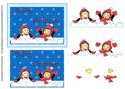 Merry Christmas Penguins Step by Step