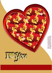 I Love You Heart Shaped Card Front