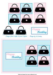 Bag Card Front Blue Pink
