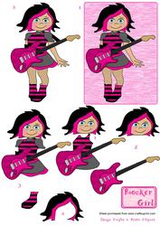 Rocker Girl 3D Topper (pink)