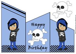 Emo Boy Tri Fold Card