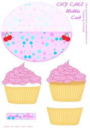 Pink Cup Cake Wobble Card