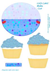 Blue Cup Cake Wobble Card