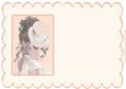Vintage Lady Portrait Scallop Insert (peach)