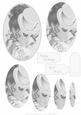 Vintage Lady Oval Pyramid (black & White)