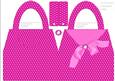 Pink Texture Effect Handbag Shaped Card