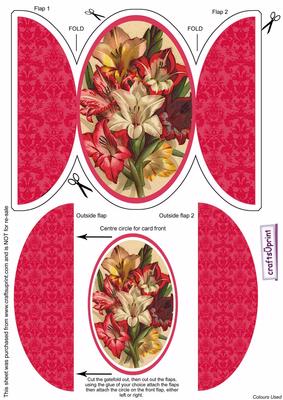 Bunch of Lillies Round Gatefold Card & Topper