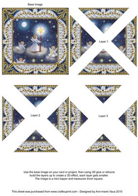 Angel Lit Sky 1 Vintage Lace Mini 4in Triangle Stacker