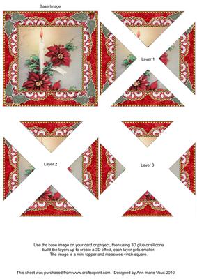 Christmas Candles 1 Vintage Lace Mini 4in Triangle Stacker