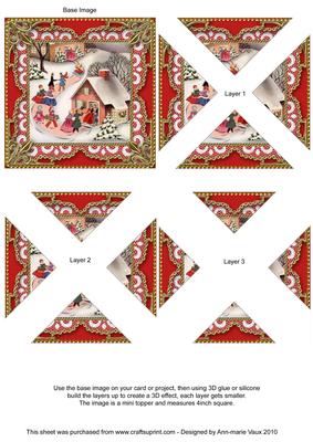 Christmas Party House 1 Lace Mini 4in Triangle Stacker