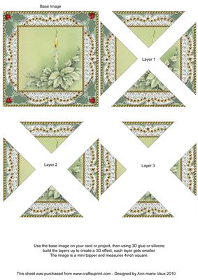Pastel Poinsettia 1 Vintage Lace Mini 4in Triangle Stacker