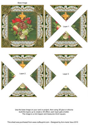 Christmas Knocker 1 Vintage Lace Mini 4in Triangle Stacker