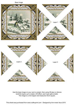 Christmas Village 1 Vintage Lace Mini 4in Triangle Stacker