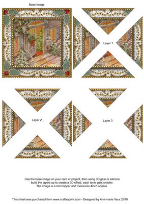 Christmas Door Vintage Lace Mini 4in Triangle Stacker