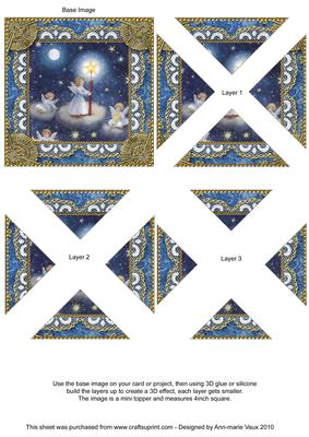 Angels Lit Sky 2 Vintage Lace Mini 4in Triangle Stacker