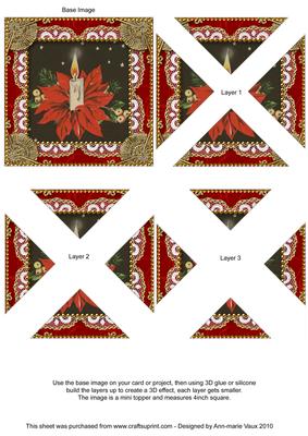 Christmas Candle Bouquet 2 Lace Mini 4in Triangle Stacker