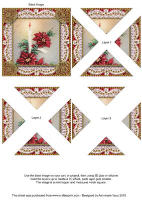 Christmas Candles 1a Vintage Lace Mini 4in Triangle Stacker