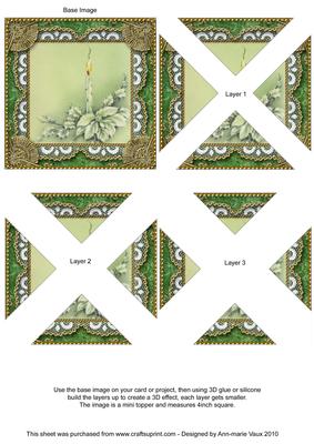 Pastel Poinsettias 2 Vintage Lace Mini 4in Triangle Stacker