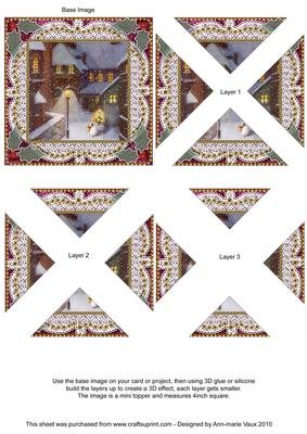 Village Angels 1 Vintage Lace Mini 4in Triangle Stacker