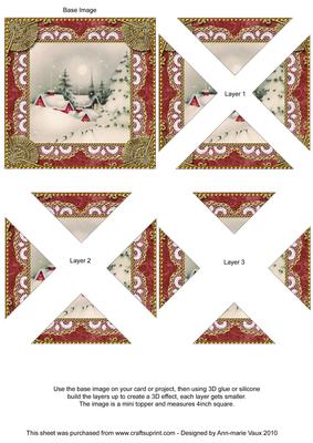Christmas Village Vintage Lace Mini 4in Triangle Stacker