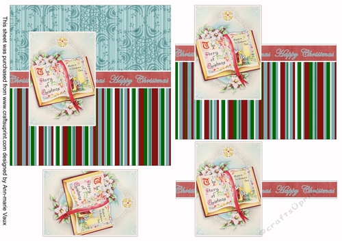 Glory Book Happy Christmas 6inch Split Decoupage Topper
