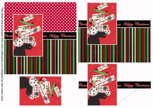 Christmas Shopping Happy Christmas 6inch Split Decoupage Topper