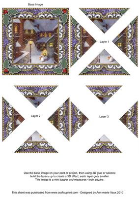 Village Angels 2 Vintage Lace Mini 4in Triangle Stacker