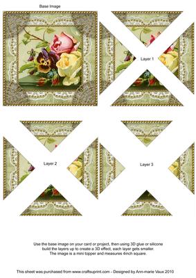 Floral Collection Vintage Lace Mini 4in Triangle Stacker