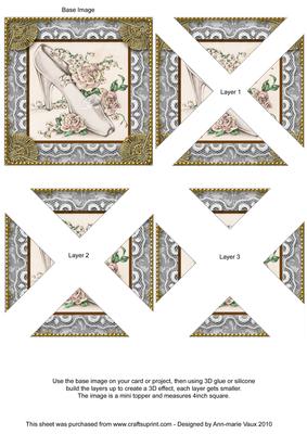 Wedding Shoe Vintage Lace Mini 4in Triangle Stacker