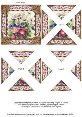 Wildflowers Vintage Lace Mini 4in Triangle Stacker