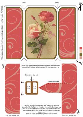 Painted Roses Square Gatefold Buckle Card