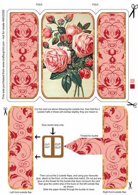 Roses Roses Square Gatefold Buckle Card