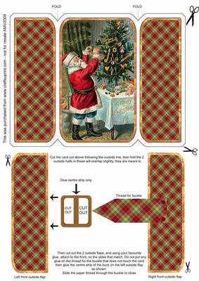 Santa Hanging Ornament Square Gatefold Buckle Card