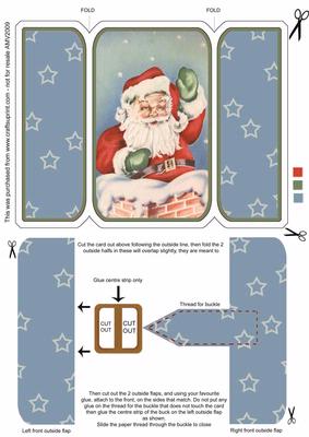 Santa Waving at You Square Gatefold Buckle Card