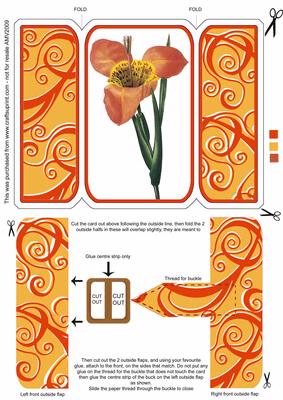 Tiger Lily Square Gatefold Buckle Card